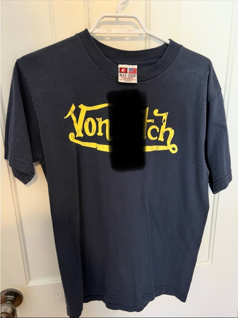 Von Dutch Navy Blue T-Shirt with Yellow Logo
